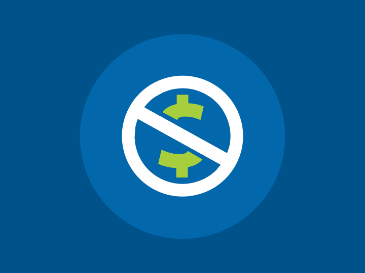 no hidden fees icon